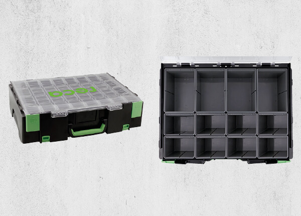 RECA VISO Systemkoffer 8.4.2, flexibel und anpassbar, inklusive 12 Leerboxen. Bietet eine umfassende und individuelle Aufbewahrungslösung für eine effiziente und organisierte Nutzung.